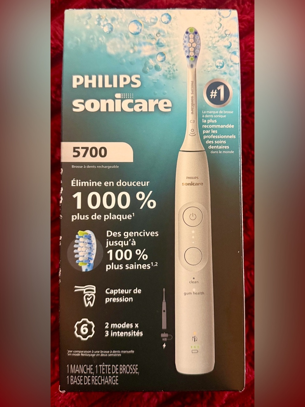 Philips Electric Toothbrush Box with Blue and Yellow Brush Graphic